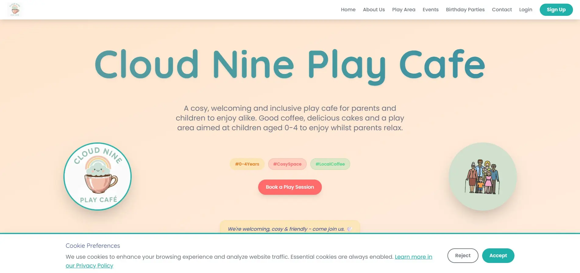 Cloud Nine Play Cafe website