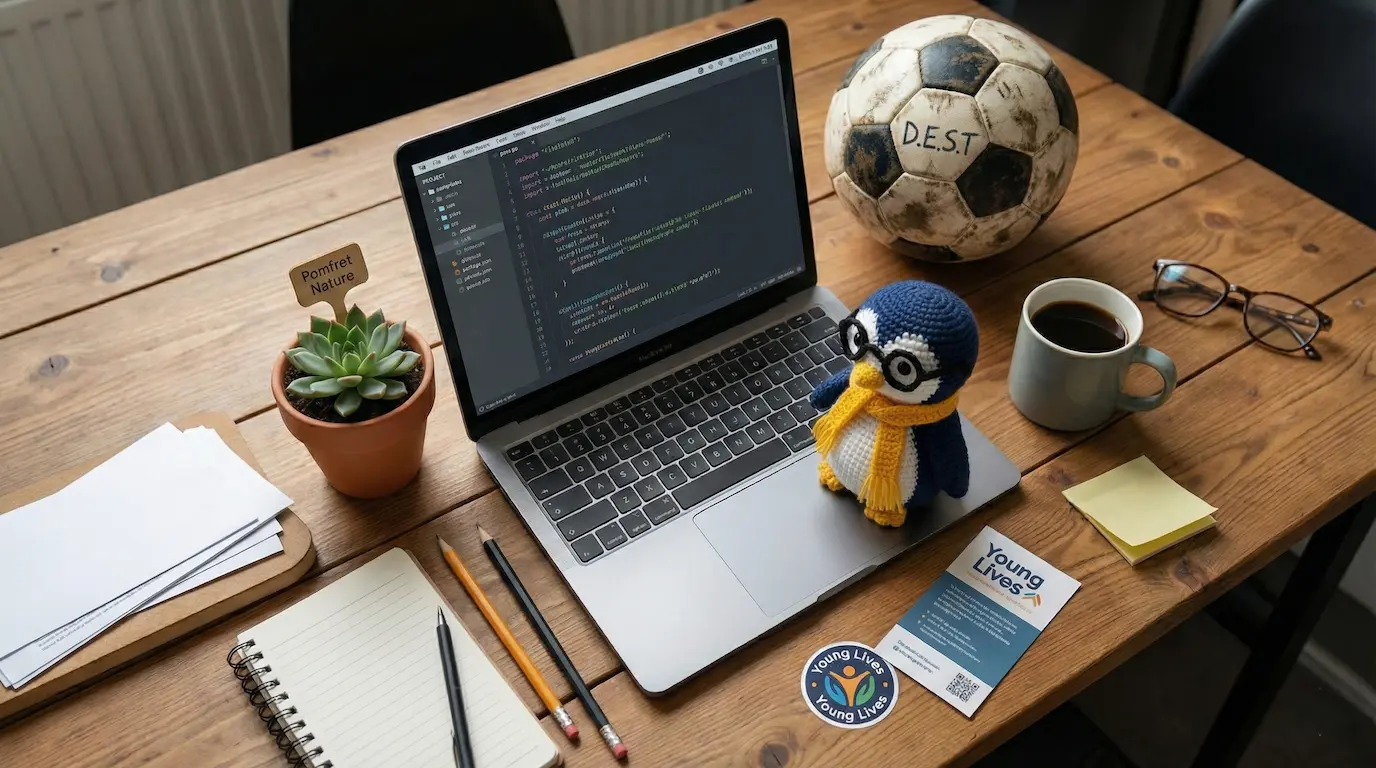 Penguin toy in a community setting, representing Blue Penguin Digital's purpose